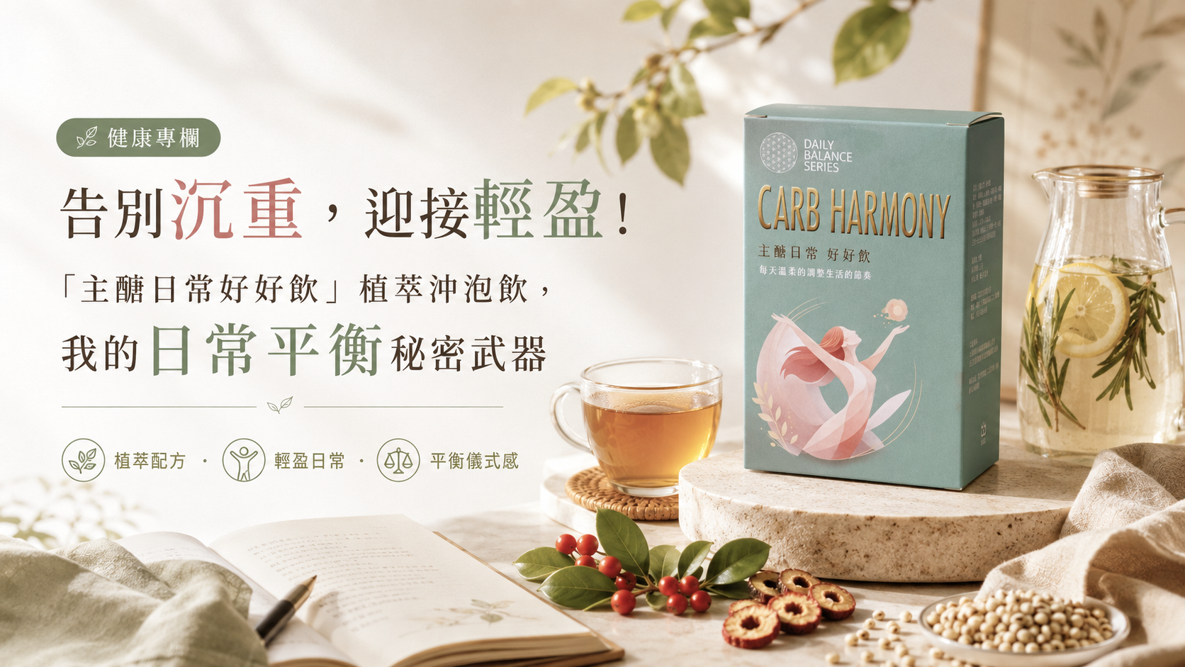 告別沉重，迎接輕盈！「主醣日常好好飲」植萃沖泡飲，我的日常平衡秘密武器！